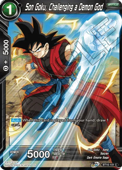 Son Goku, Challenging a Demon God (BT16-101) [Realm of the Gods] | Enigma On Main