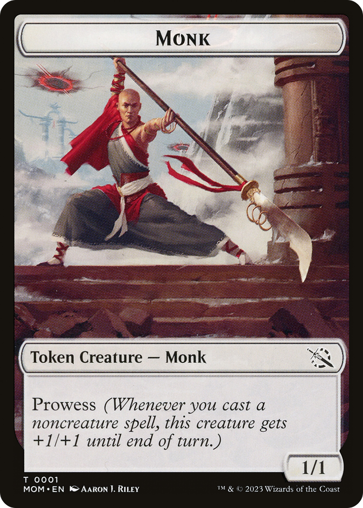 Monk // Spirit (14) Double-Sided Token [March of the Machine Tokens] | Enigma On Main