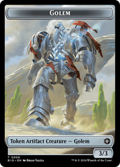 Treasure // Golem Double-Sided Token [Outlaws of Thunder Junction Tokens] | Enigma On Main