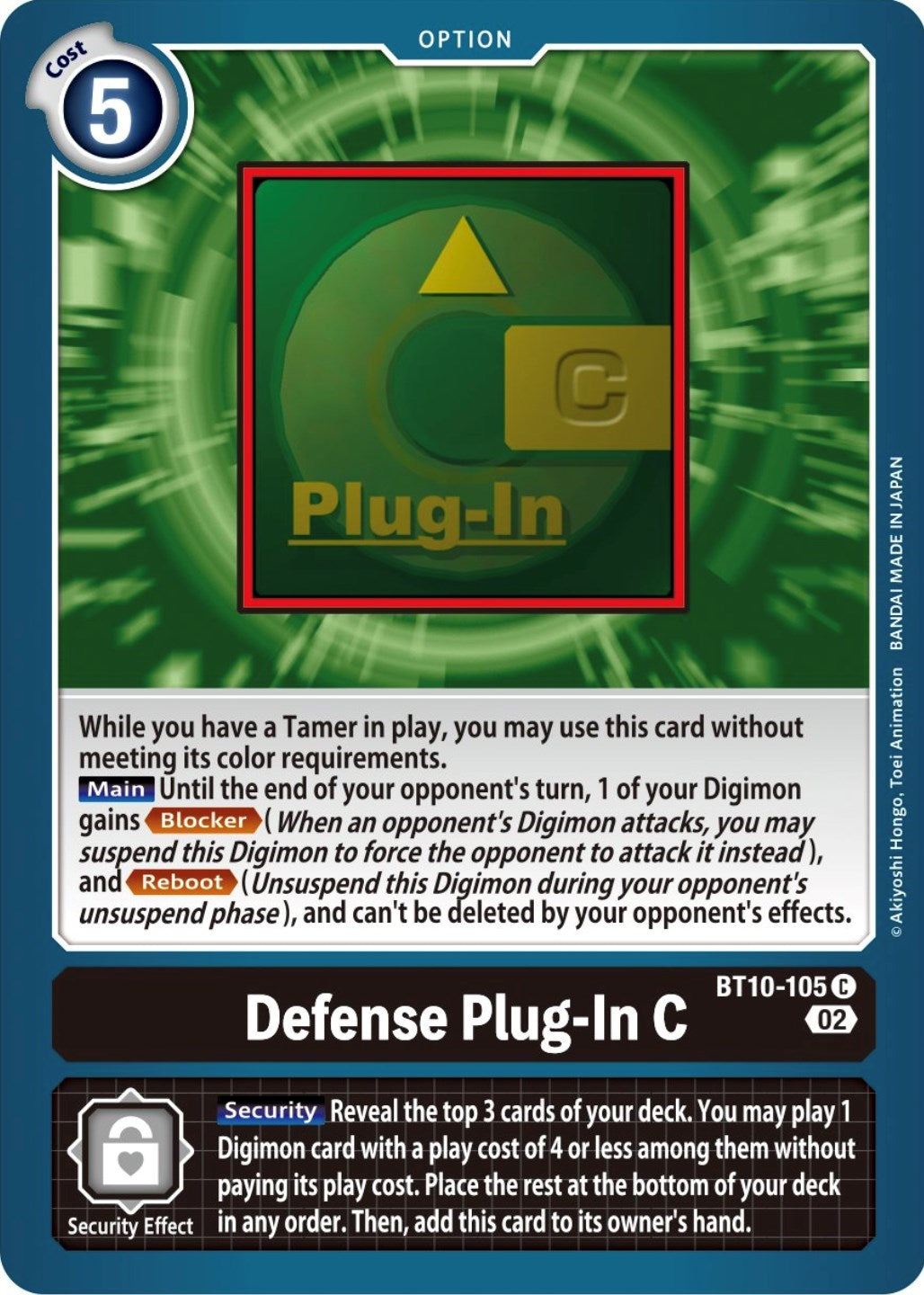 Defense Plug-In C [BT10-105] [Xros Encounter] | Enigma On Main