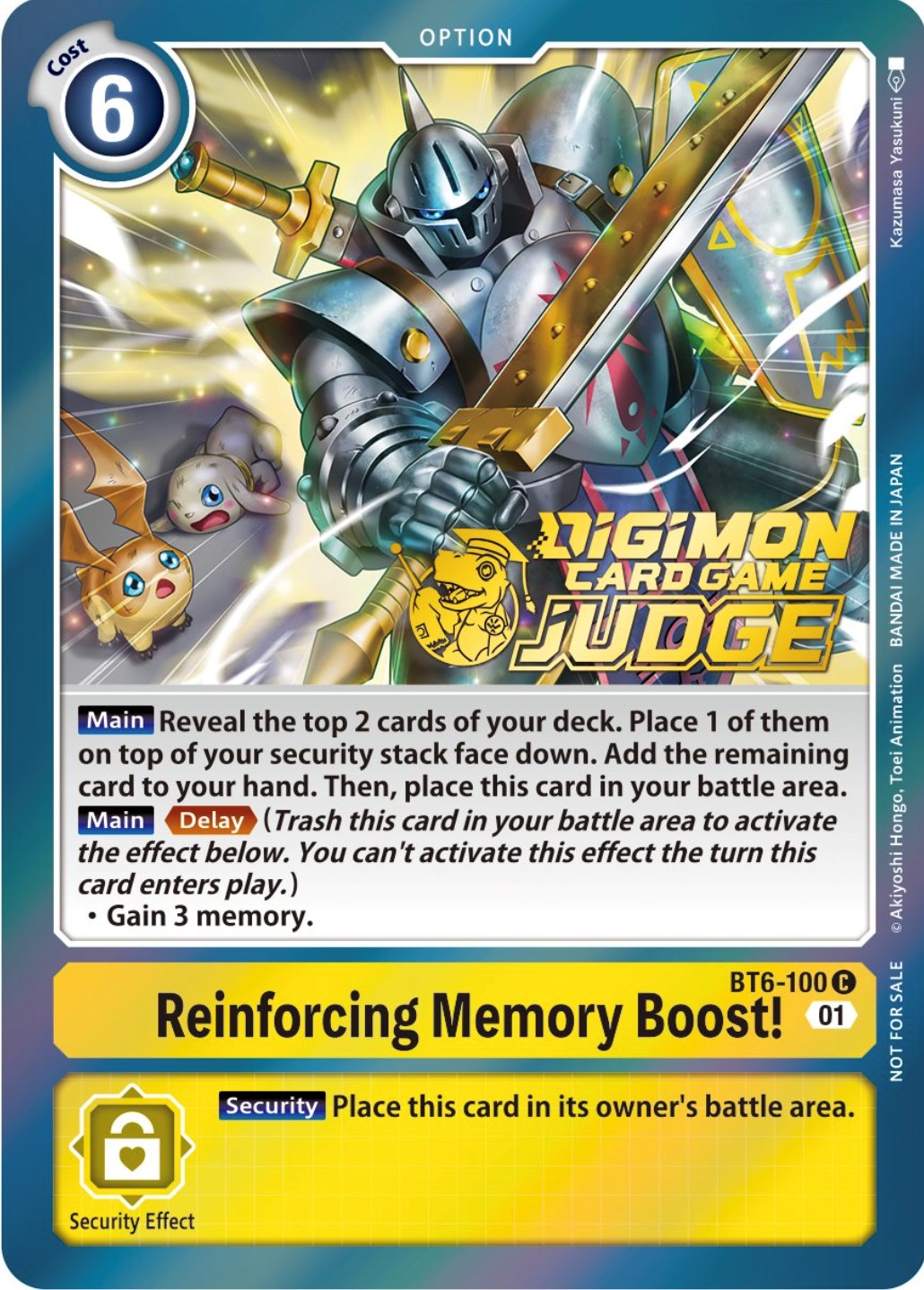 Reinforcing Memory Boost! [BT6-100] (Judge Pack 3) [Double Diamond Promos] | Enigma On Main