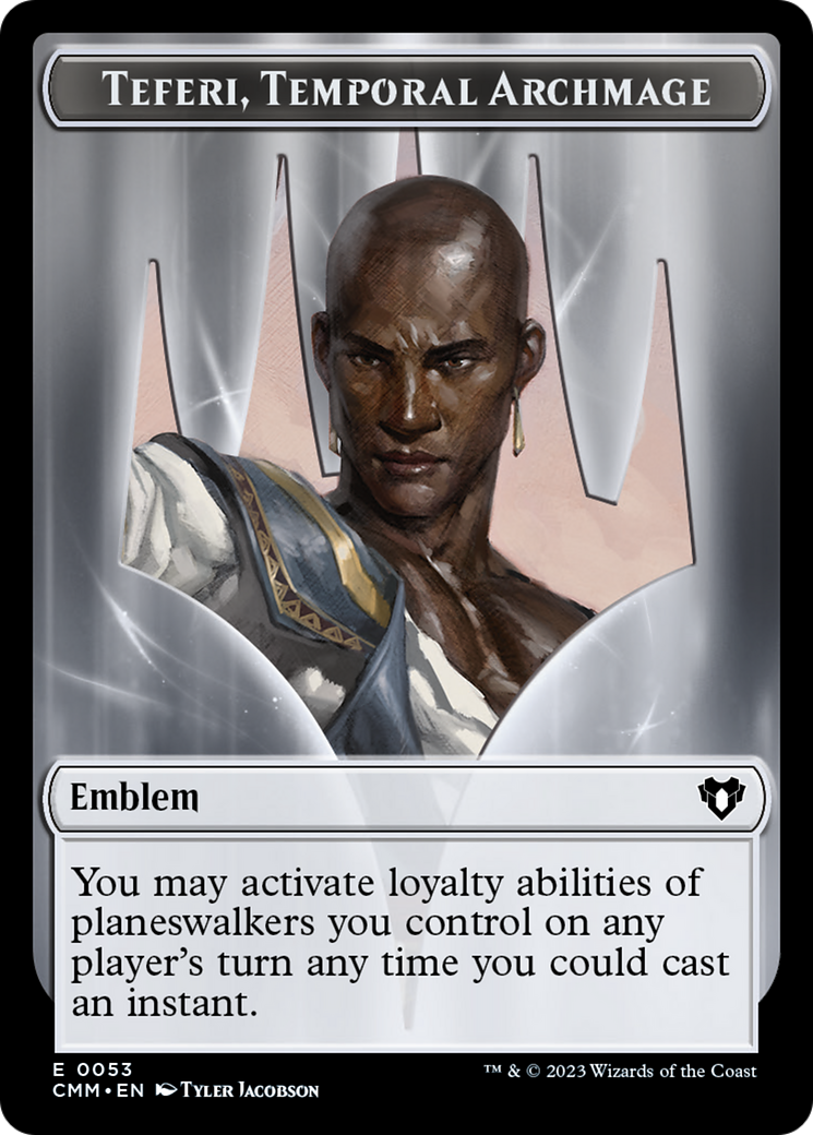 Clue // Emblem - Teferi, Temporal Archmage Double-Sided Token [Commander Masters Tokens] | Enigma On Main