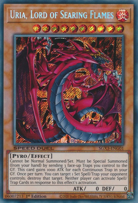 Uria, Lord of Searing Flames [SGX3-ENG01] Secret Rare | Enigma On Main