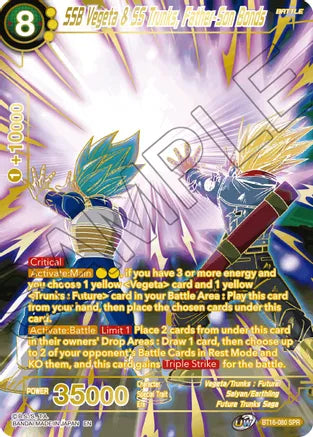 SSB Vegeta & SS Trunks, Father-Son Bonds (SPR) (BT16-080) [Realm of the Gods] | Enigma On Main