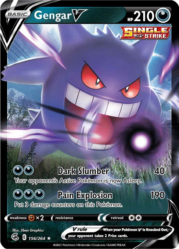 Gengar V (156/264) [Sword & Shield: Fusion Strike] | Enigma On Main