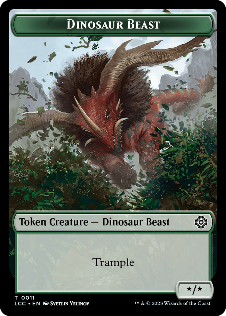 Dinosaur Beast // Dinosaur Double-Sided Token [The Lost Caverns of Ixalan Commander Tokens] | Enigma On Main