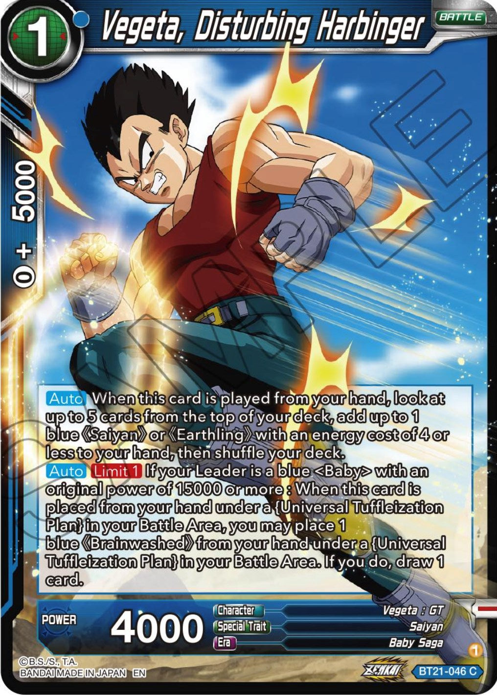 Vegeta, Disturbing Harbinger (BT21-046) [Wild Resurgence] | Enigma On Main