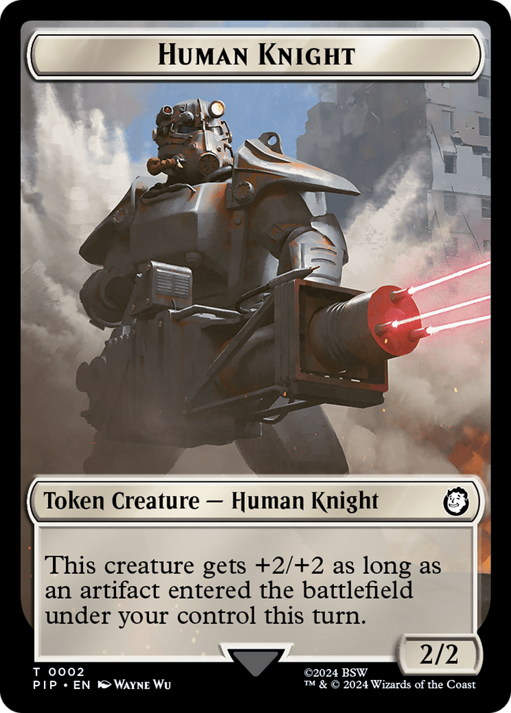 Human Knight // Copy Double-Sided Token [Fallout Tokens] | Enigma On Main