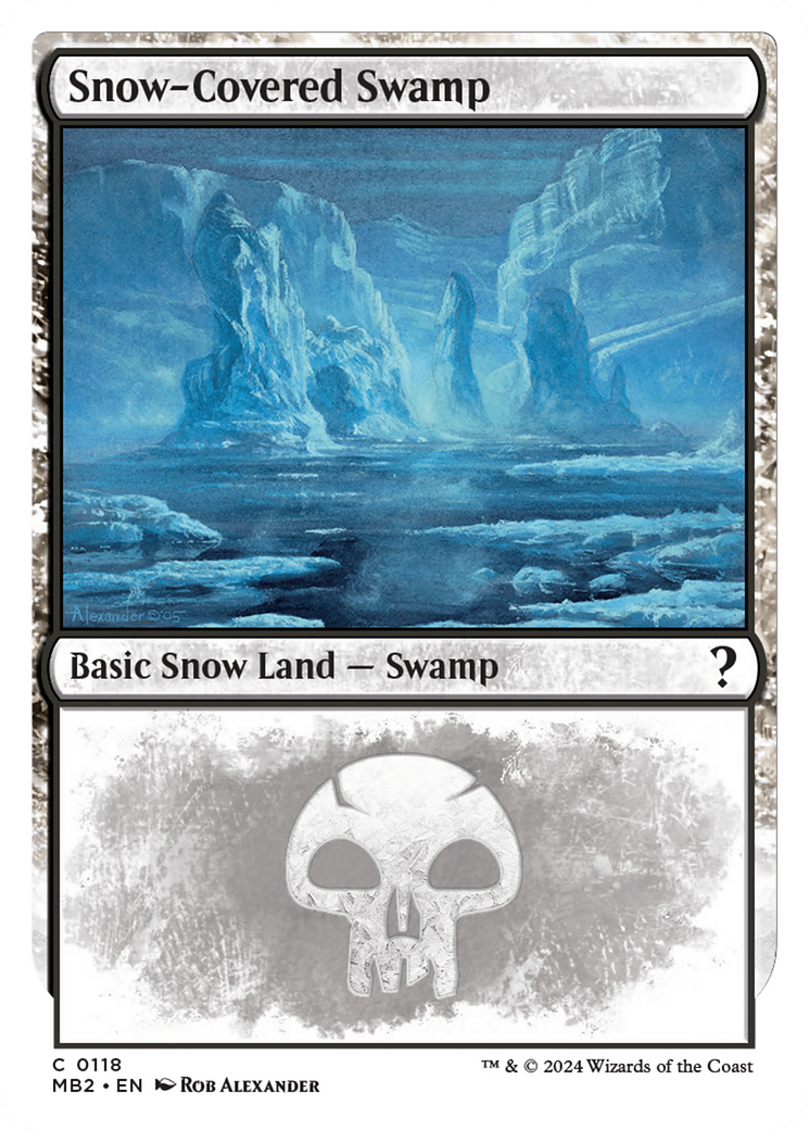 Snow-Covered Swamp (White Border) [Mystery Booster 2] | Enigma On Main