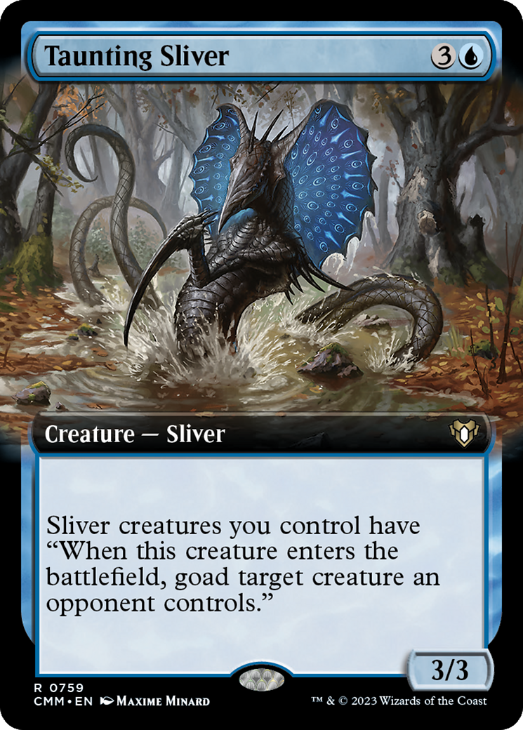 Taunting Sliver (Extended Art) [Commander Masters] | Enigma On Main