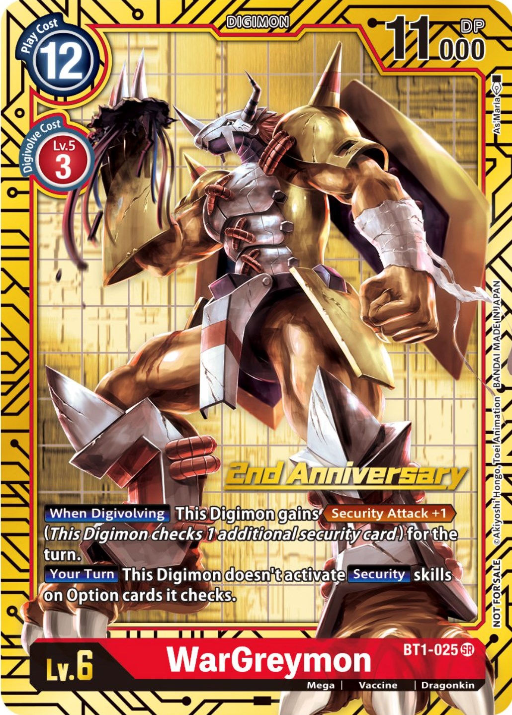 WarGreymon [BT1-025] (2nd Anniversary Card Set) [Release Special Booster Promos] | Enigma On Main