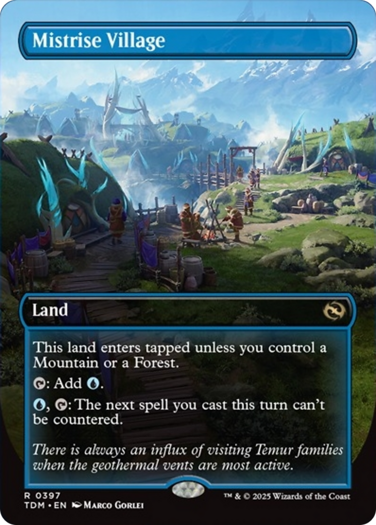 Mistrise Village (Borderless) [Tarkir: Dragonstorm] | Enigma On Main