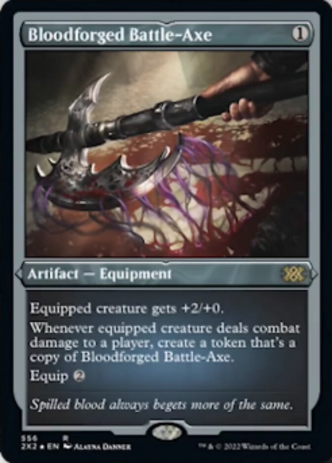 Bloodforged Battle-Axe (Foil Etched) [Double Masters 2022] | Enigma On Main