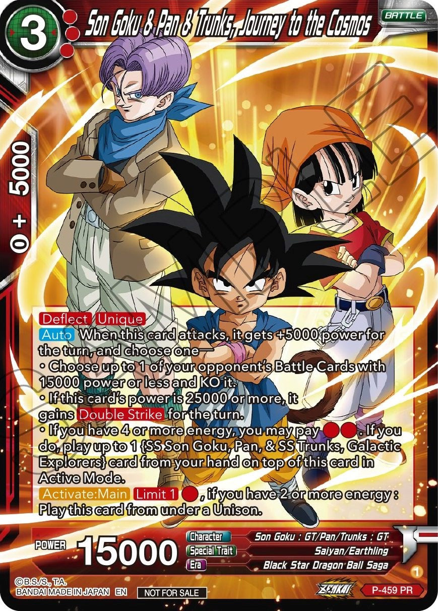 Son Goku & Pan & Trunks, Journey to the Cosmos (Z03 Dash Pack) (P-459) [Promotion Cards] | Enigma On Main