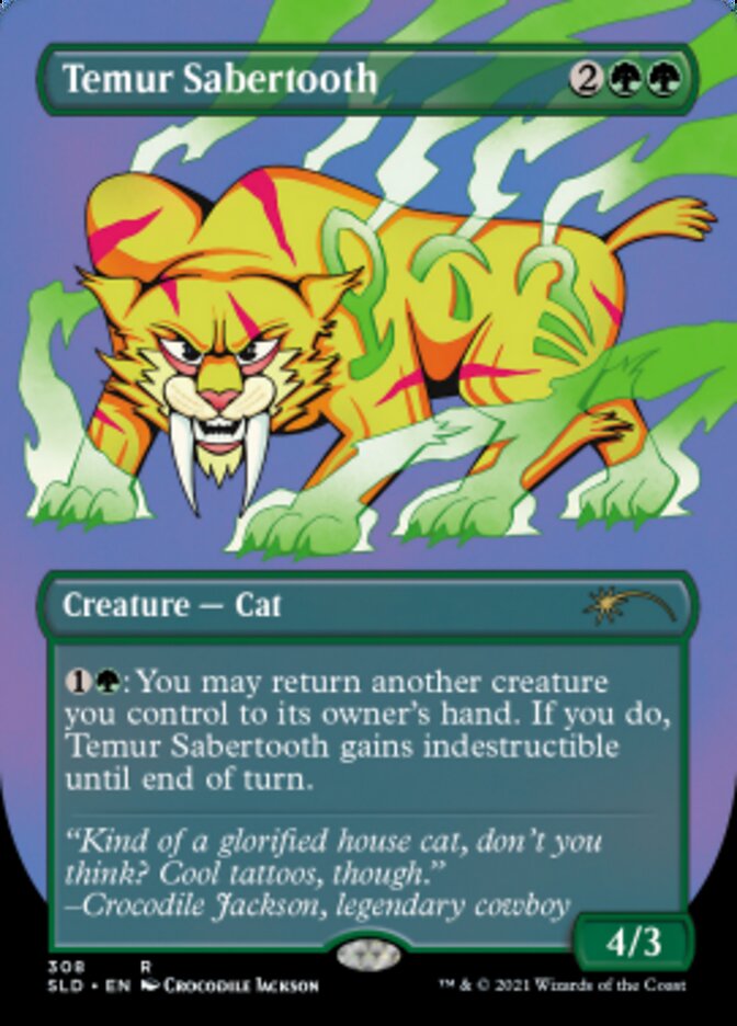 Temur Sabertooth (Borderless) [Secret Lair Drop Series] | Enigma On Main