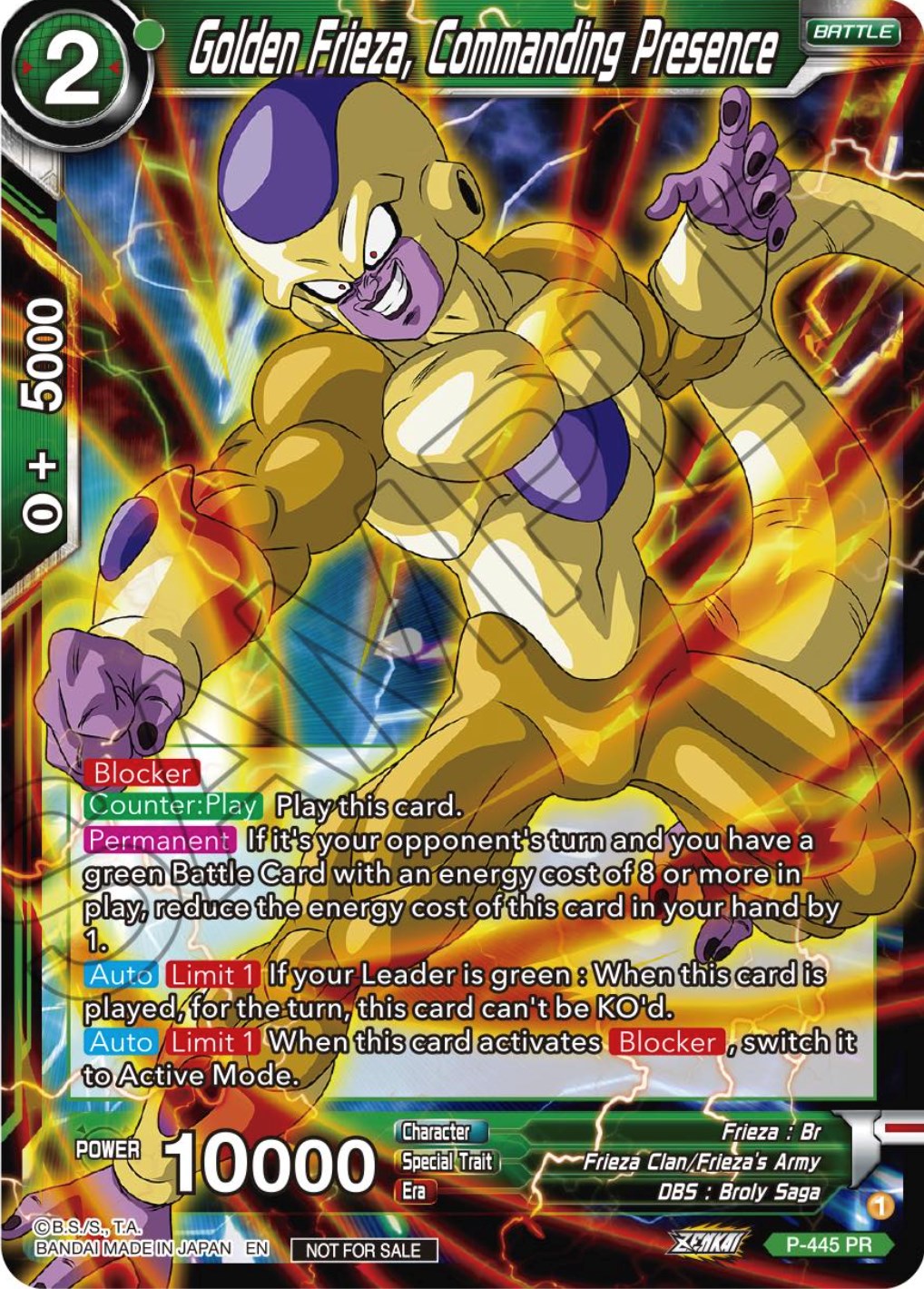 Golden Frieza, Commanding Presence (Zenkai Series Tournament Pack Vol.2) (P-445) [Tournament Promotion Cards] | Enigma On Main