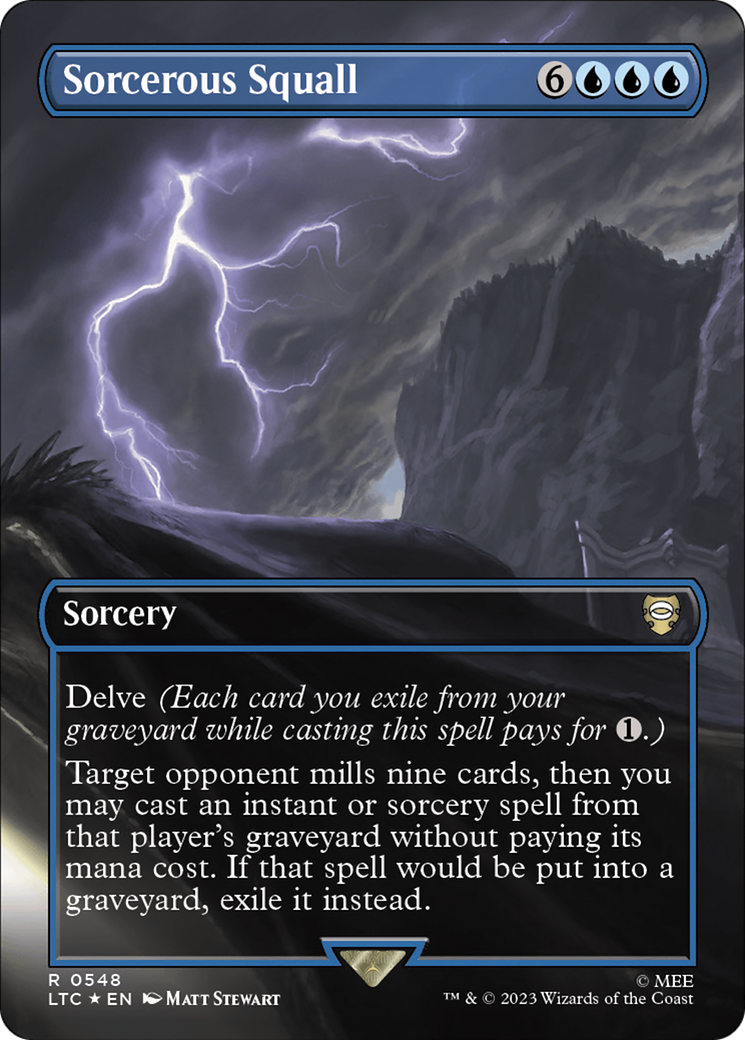 Sorcerous Squall (Borderless) (Surge Foil) [The Lord of the Rings: Tales of Middle-Earth Commander] | Enigma On Main