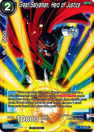 Great Saiyaman, Hero of Justice (Power Booster) (P-120) [Promotion Cards] | Enigma On Main