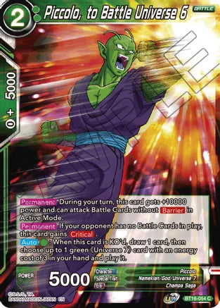 Piccolo, to Battle Universe 6 (BT16-054) [Realm of the Gods] | Enigma On Main