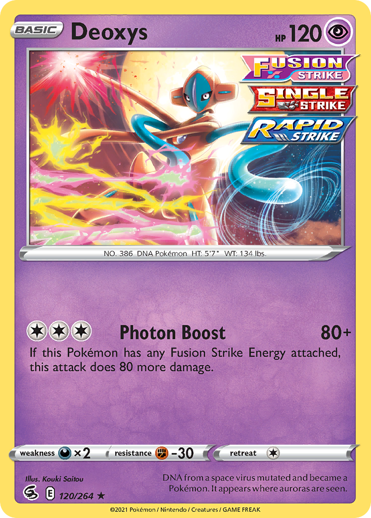 Deoxys (120/264) (Theme Deck Exclusive) [Sword & Shield: Fusion Strike] | Enigma On Main