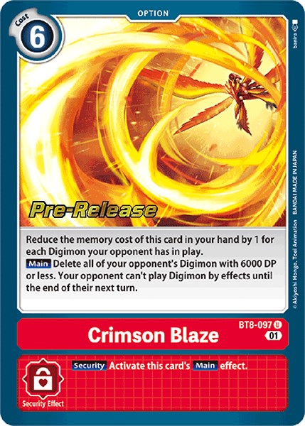 Crimson Blaze [BT8-097] [New Awakening Pre-Release Cards] | Enigma On Main