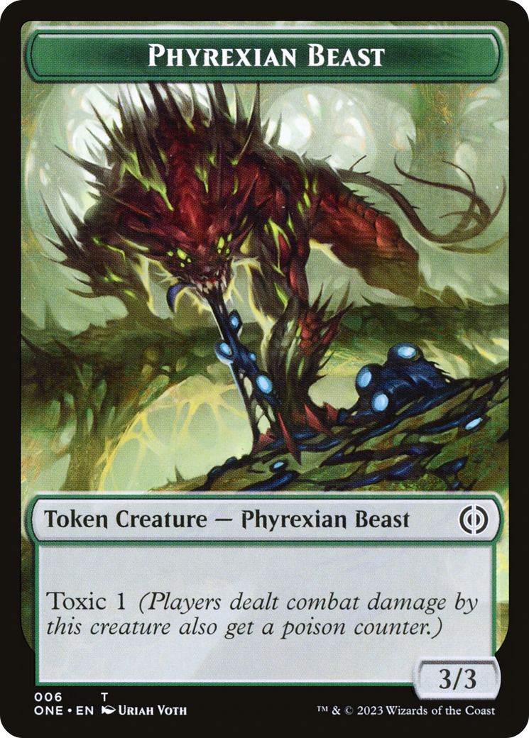 Phyrexian Goblin // Phyrexian Beast Double-Sided Token [Phyrexia: All Will Be One Tokens] | Enigma On Main