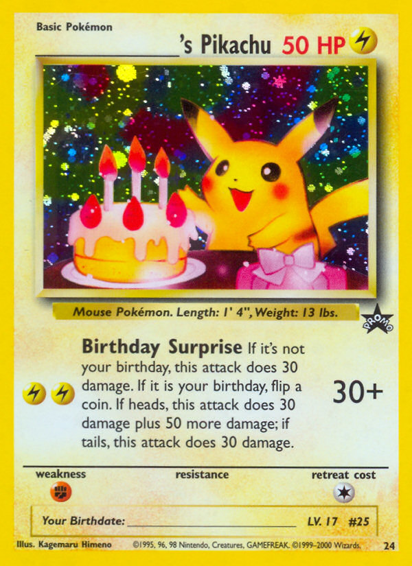 _____'s Pikachu (24) (Birthday Pikachu) [Wizards of the Coast: Black Star Promos] | Enigma On Main