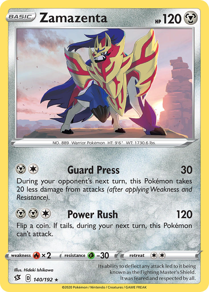 Zamazenta (140/192) (Cracked Ice Holo) (Theme Deck Exclusive) [Sword & Shield: Rebel Clash] | Enigma On Main