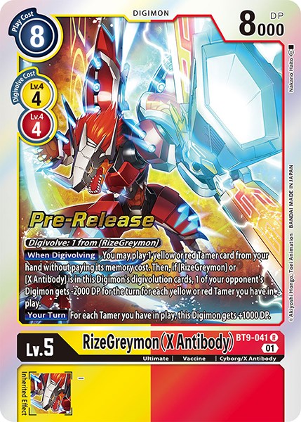 RizeGreymon (X Antibody) [BT9-041] [X Record Pre-Release Promos] | Enigma On Main