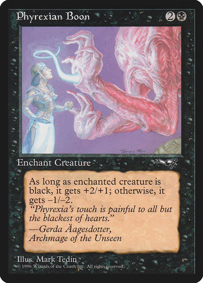 Phyrexian Boon (Person on the Left) [Alliances] | Enigma On Main