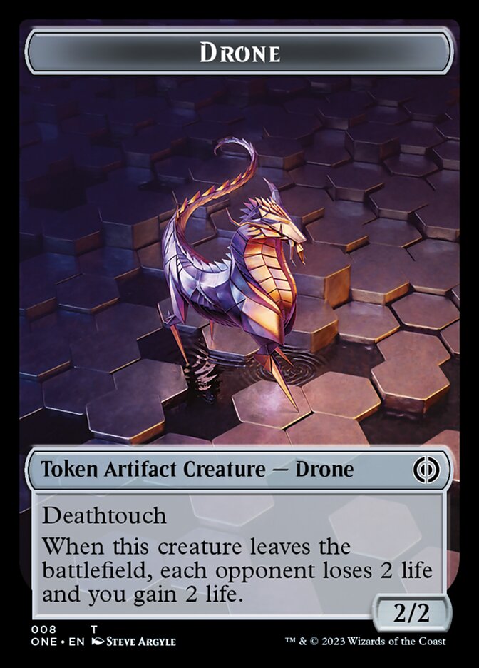 Rebel // Drone Double-Sided Token [Phyrexia: All Will Be One Tokens] | Enigma On Main