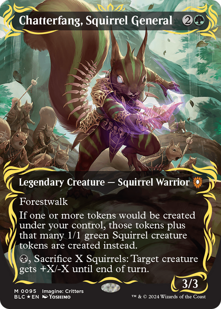 Chatterfang, Squirrel General (Borderless) (Raised Foil) [Bloomburrow Commander] | Enigma On Main