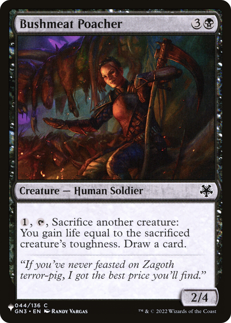 Bushmeat Poacher [The List Reprints] | Enigma On Main