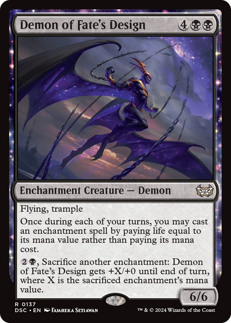 Demon of Fate's Design [Duskmourn: House of Horror Commander] | Enigma On Main