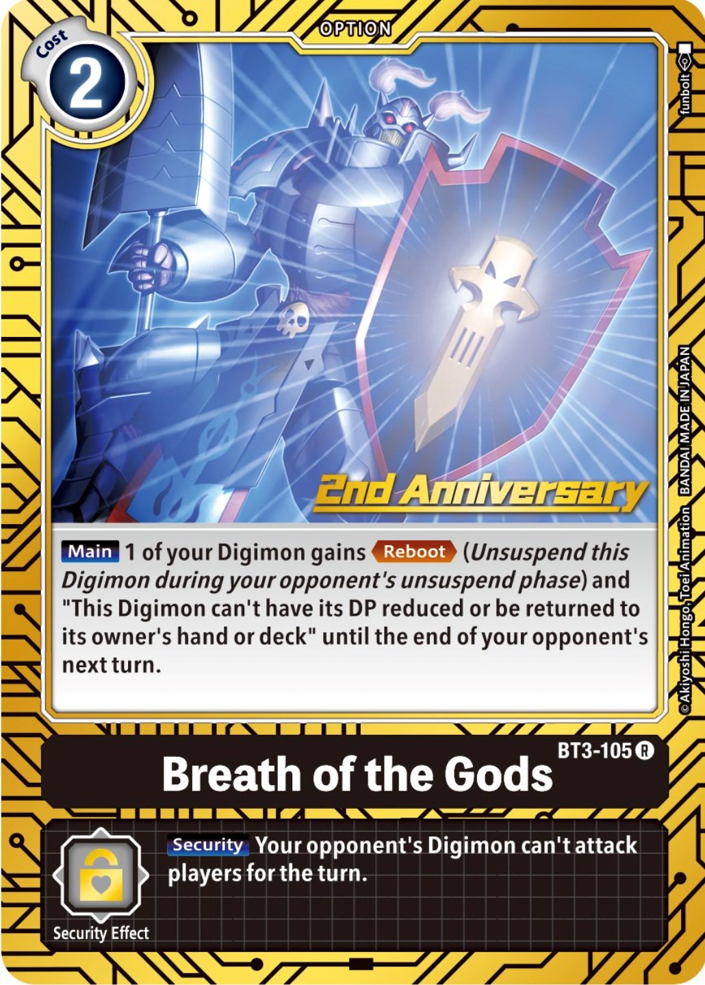 Breath of the Gods [BT3-105] (2nd Anniversary Card Set) [Release Special Booster Promos] | Enigma On Main