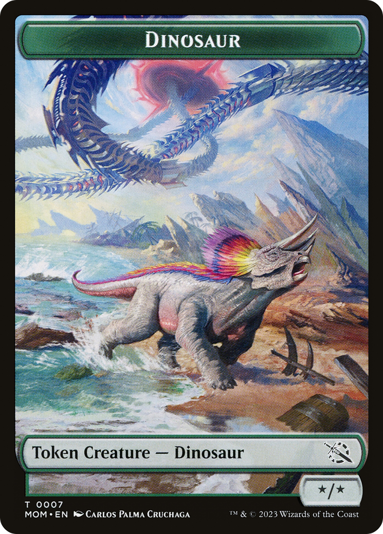 Phyrexian Myr // Dinosaur Double-Sided Token [March of the Machine Tokens] | Enigma On Main