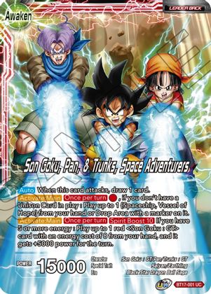 Son Goku // Son Goku, Pan, and Trunks, Space Adventurers (BT17-001) [Ultimate Squad] | Enigma On Main