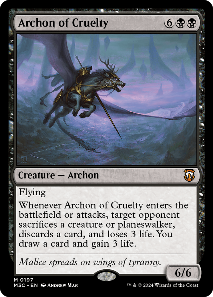 Archon of Cruelty (Ripple Foil) [Modern Horizons 3 Commander] | Enigma On Main