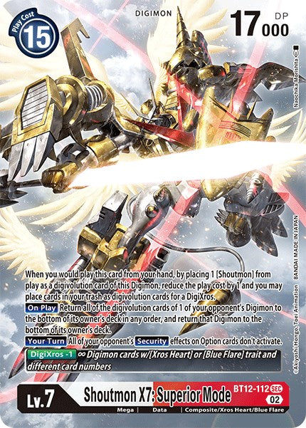 Shoutmon X7: Superior Mode [BT12-112] (Alternate Art) [Across Time] | Enigma On Main