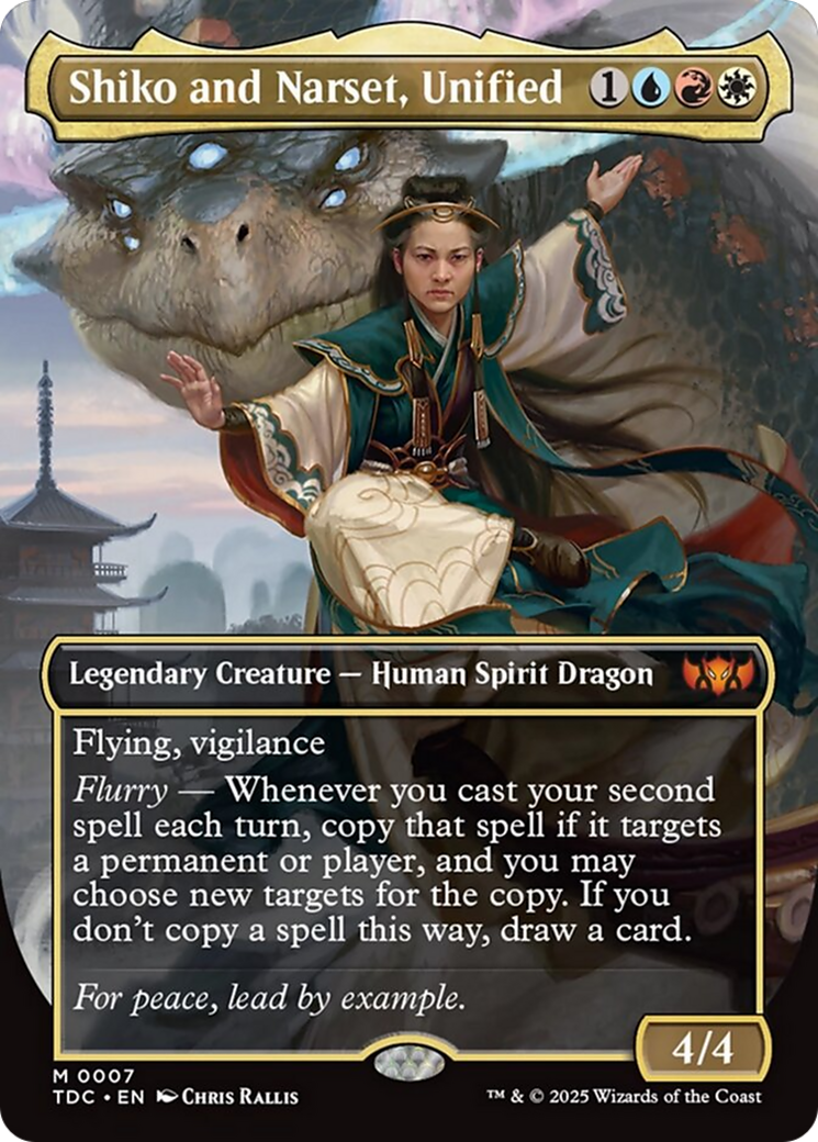 Shiko and Narset, Unified (Borderless) [Tarkir: Dragonstorm Commander] | Enigma On Main