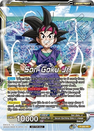 Son Goku Jr. // SS Son Goku Jr., Scion of the Lineage (Gold Stamped) (P-290) [Promotion Cards] | Enigma On Main