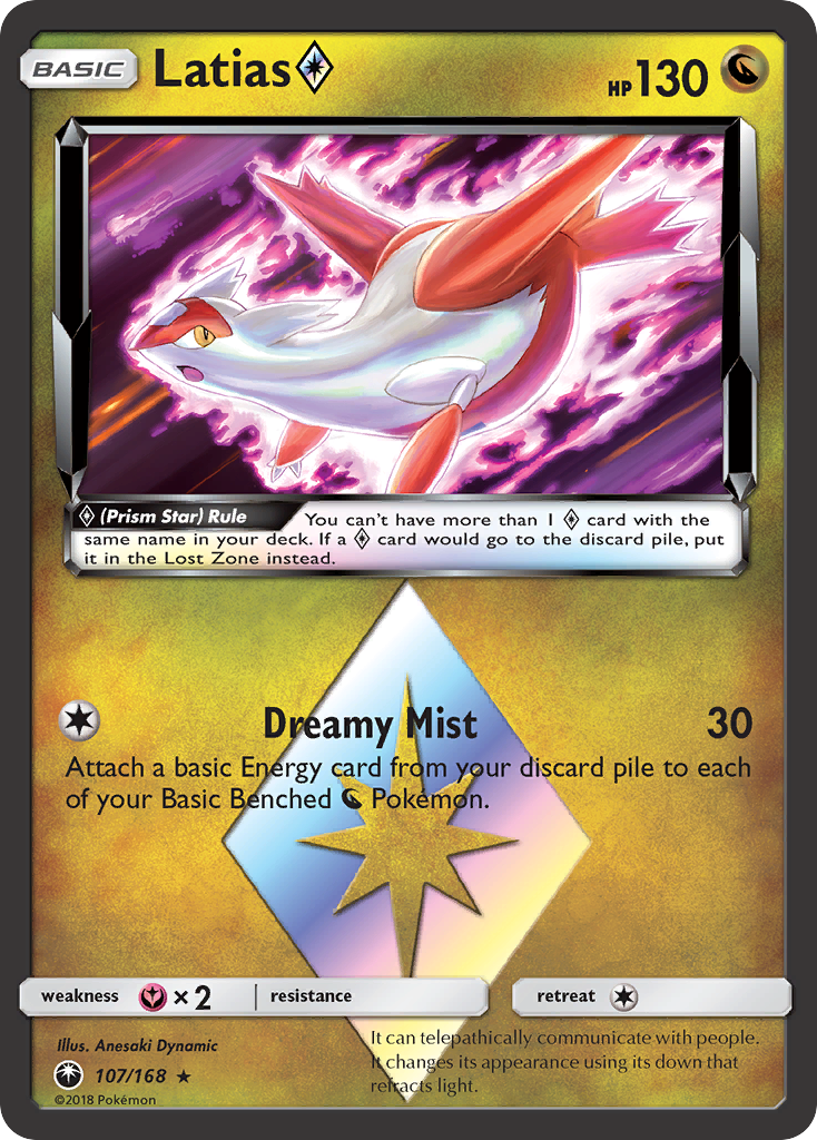 Latias (107/168) (Prism Star) [Sun & Moon: Celestial Storm] | Enigma On Main