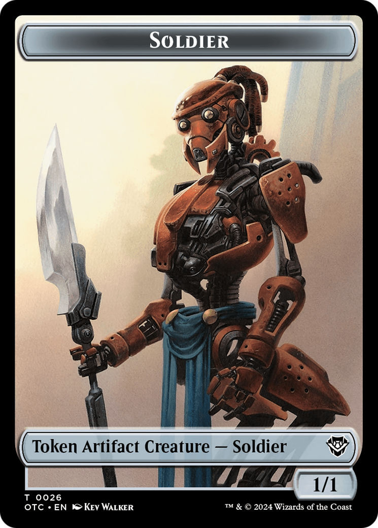 Elemental (0014) // Soldier (0026) Double-Sided Token [Outlaws of Thunder Junction Commander Tokens] | Enigma On Main