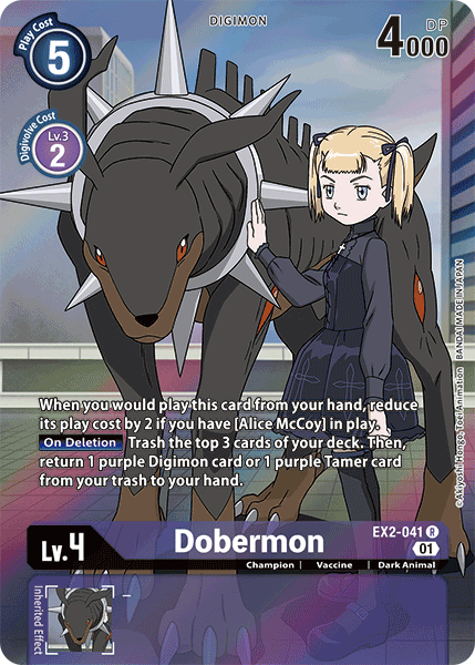 Dobermon [EX2-041] (Alternate Art) [Digital Hazard] | Enigma On Main