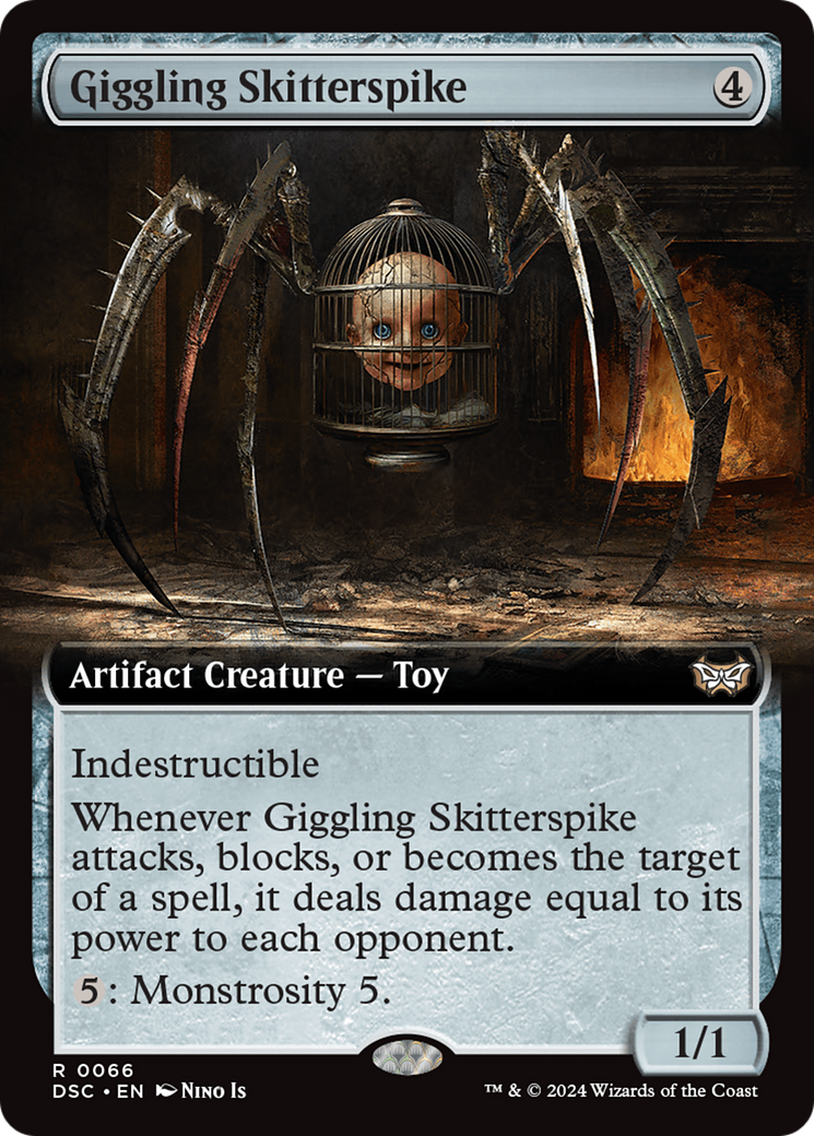 Giggling Skitterspike (Extended Art) [Duskmourn: House of Horror Commander] | Enigma On Main