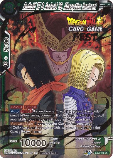 Android 17 & Android 18, Absorption Imminent (Card Game Fest 2022) (EX20-04) [Tournament Promotion Cards] | Enigma On Main