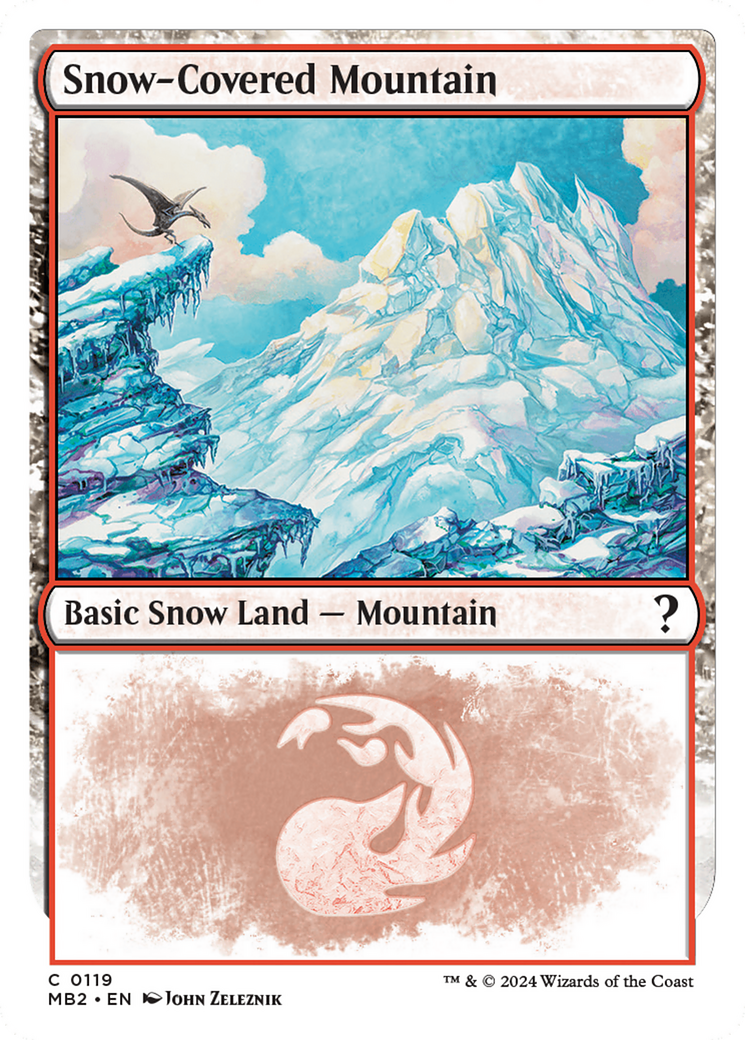 Snow-Covered Mountain (White Border) [Mystery Booster 2] | Enigma On Main