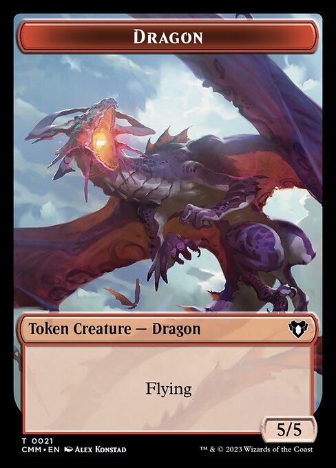 Human Soldier // Dragon (0021) Double-Sided Token [Commander Masters Tokens] | Enigma On Main