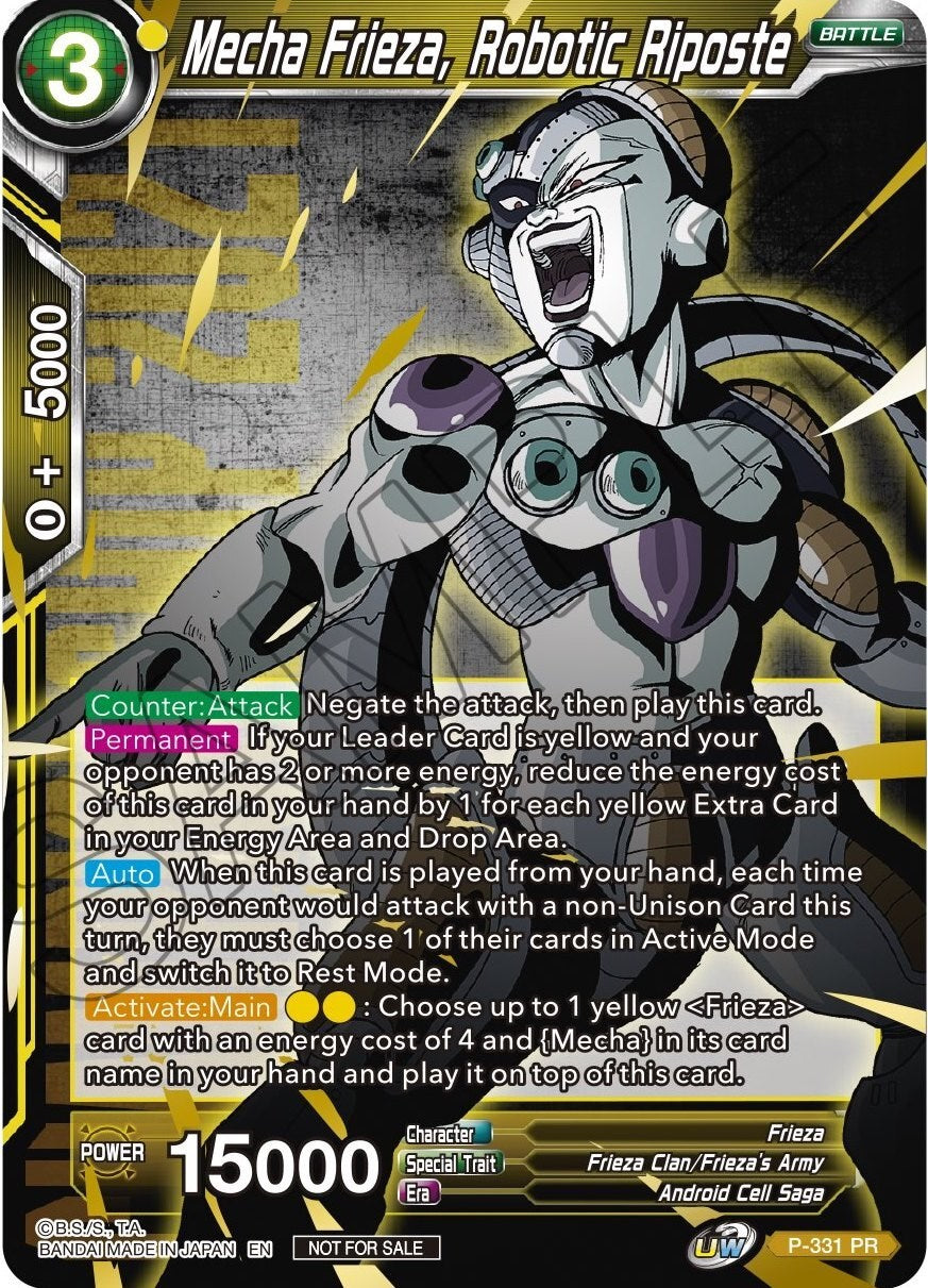 Mecha Frieza, Robotic Riposte (Gold Stamped) (P-331) [Tournament Promotion Cards] | Enigma On Main