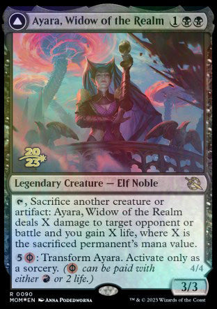 Ayara, Widow of the Realm // Ayara, Furnace Queen [March of the Machine Prerelease Promos] | Enigma On Main